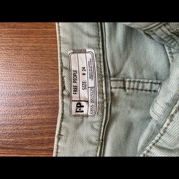 Free People Light Green Denim jeans Shorts, size 24 - Picture 3 of 4